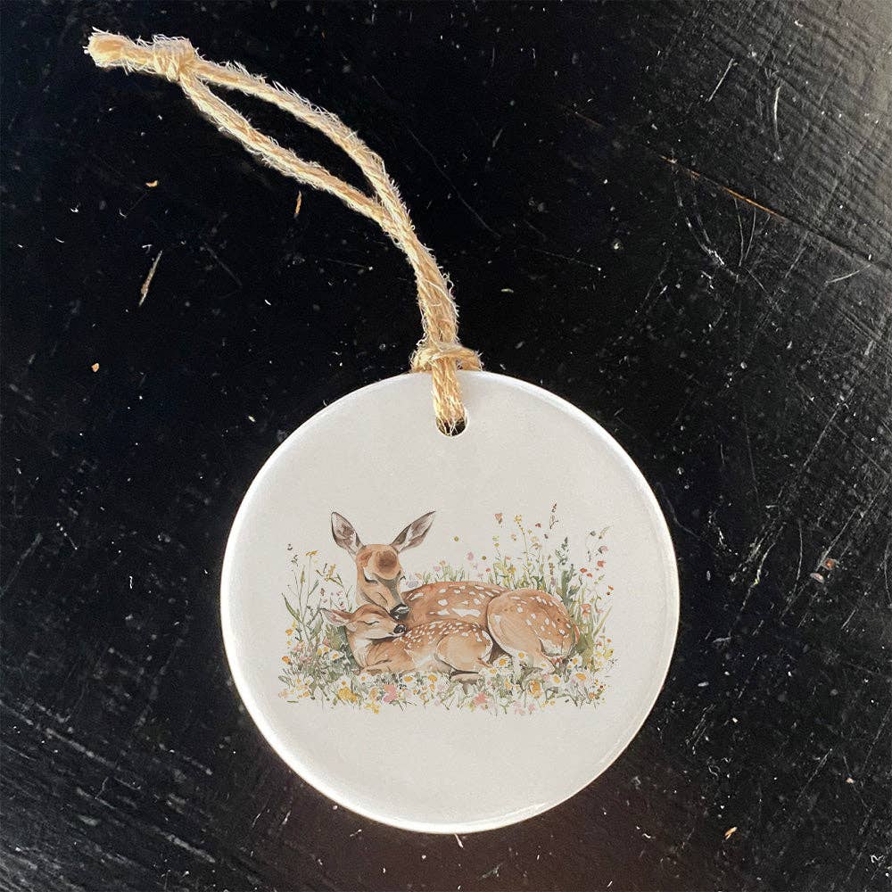 North & Pine - Wholesale Ornament - Doe & Fawn - Spring Ornament0