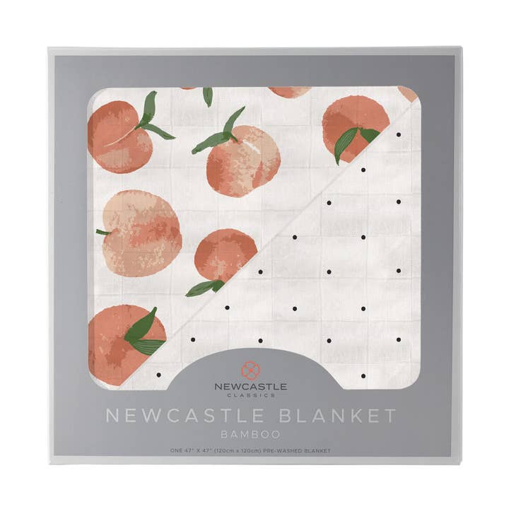 Carnelian Peaches and Black and White Polka Dot Bamboo Newca for wholesale by Newcastle Classics