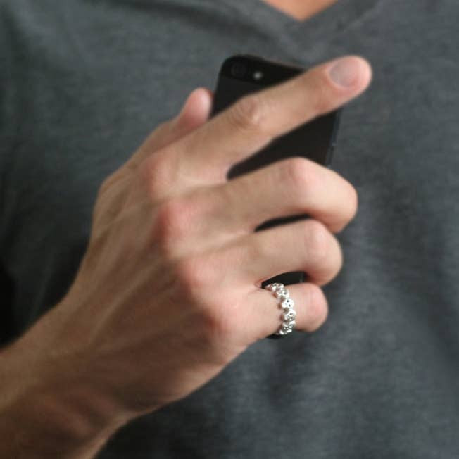 Baby Skull Band Ring i Sterling Sølv for engroshandel hos Michelle Chang