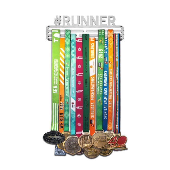 Medalj hängare #RUNNER - Borstad st. stål - Medium för wholesale av United Medals