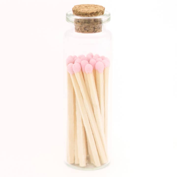 2in Lilac Pink Decorative Matches In Jar with striker for wholesale by River Birch Candles