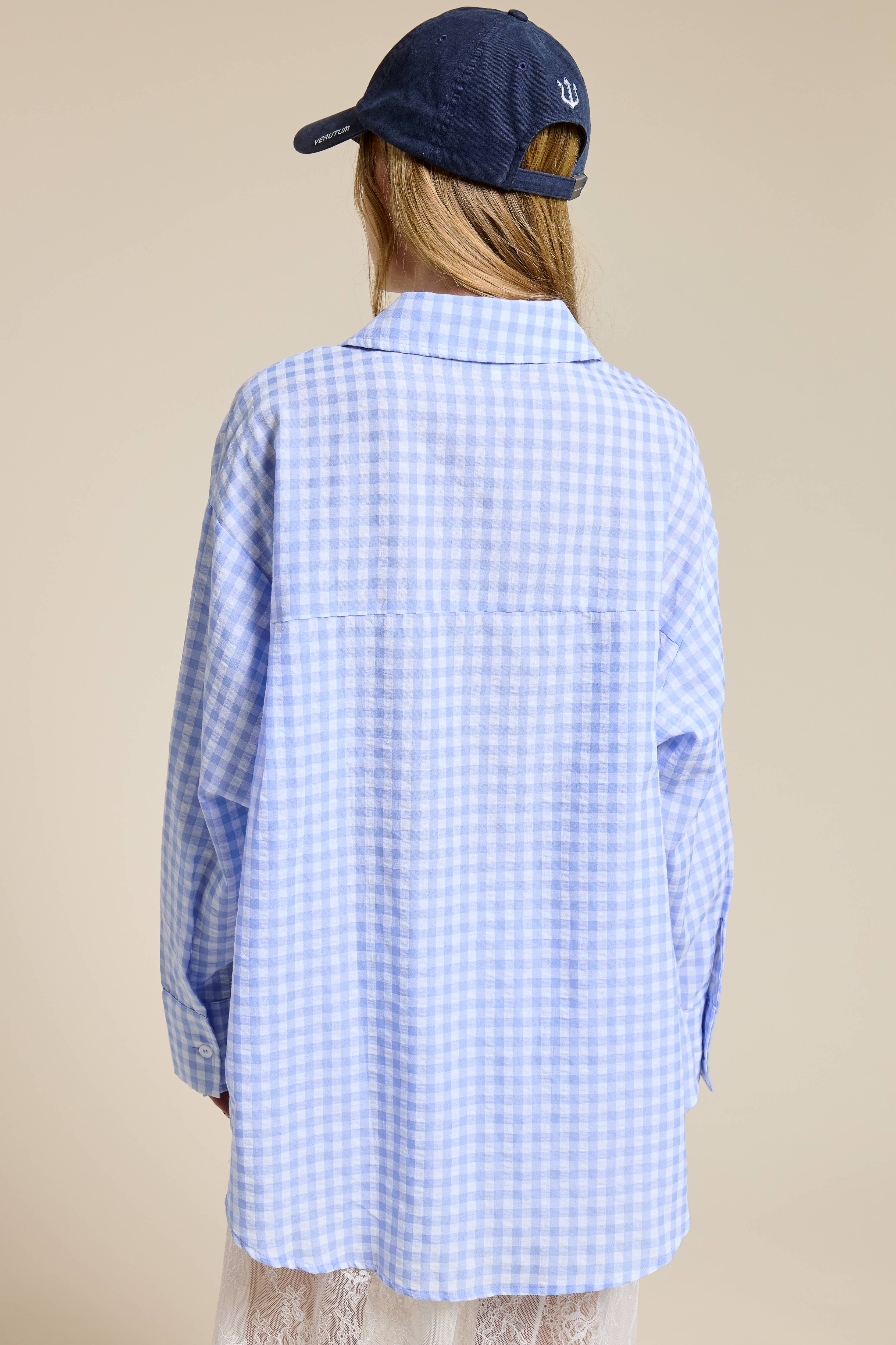 Mimosa - Wholesale Button Down Shirt - Women's - Oversized Gingham Button Down Shirt18
