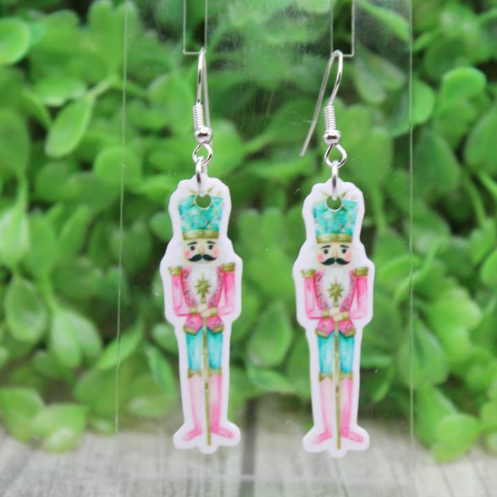 Pink Nutcracker Dangle Earrings for wholesale by Hylidae Boutique