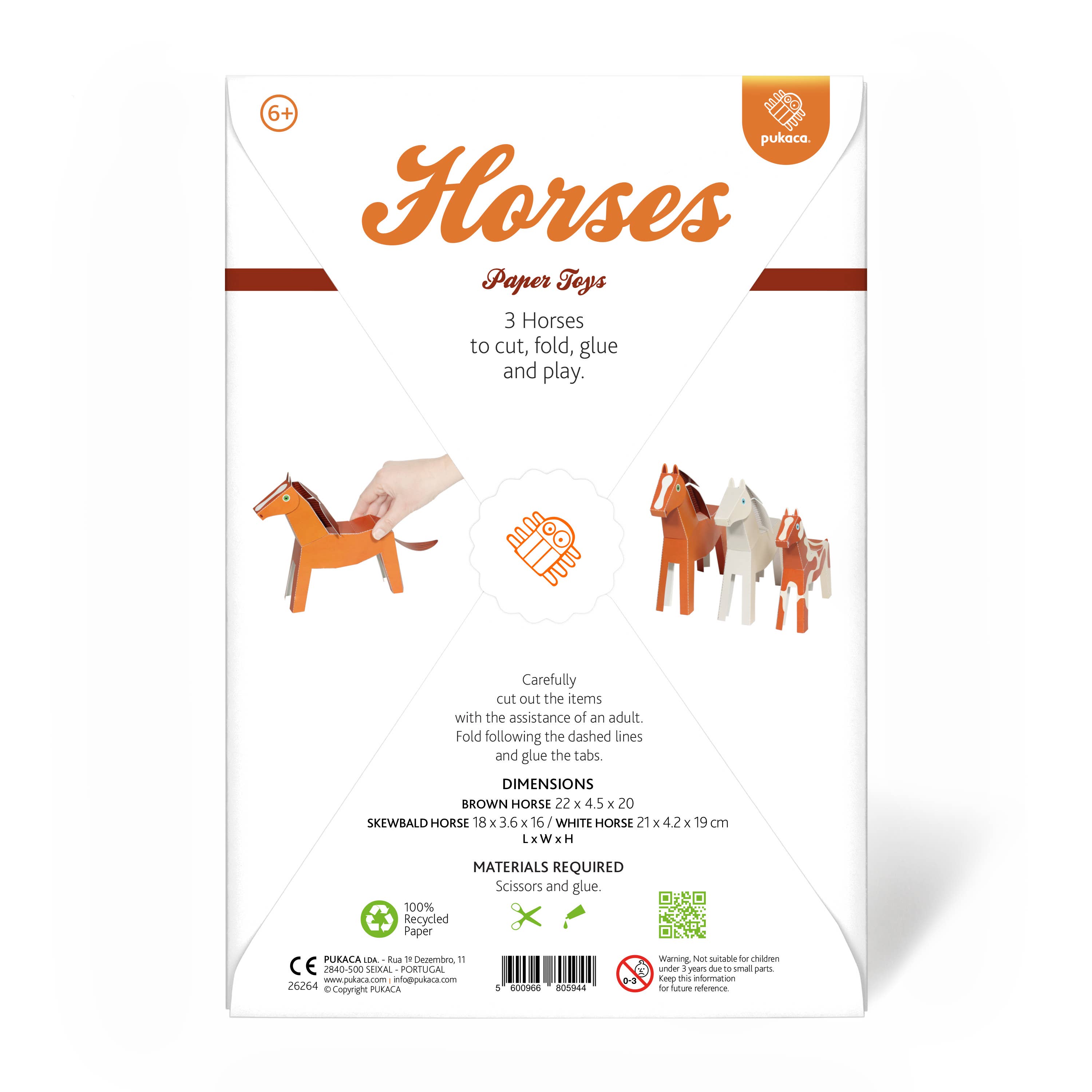 pukaca – Engroshandel Legetøjssæt - Børn – Heste Papirlegetøj2