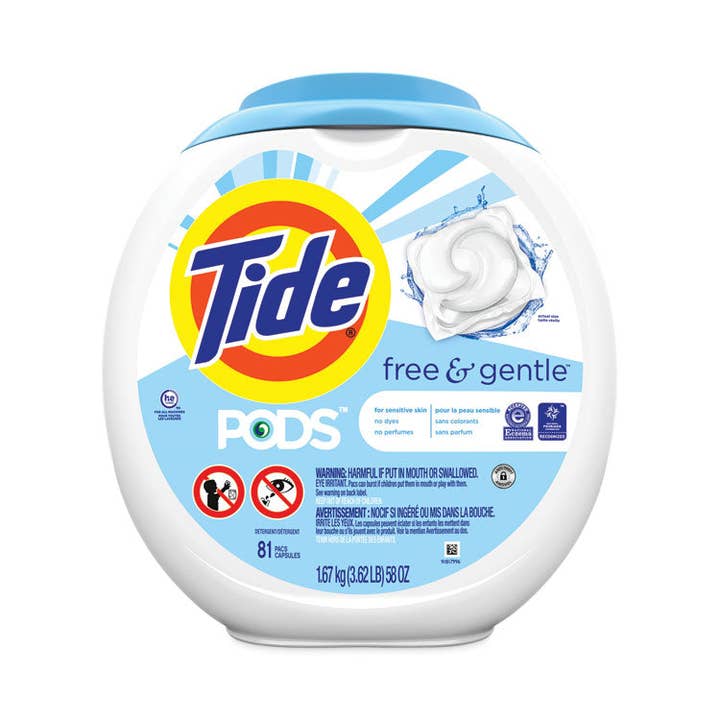 Everyday Supply Co - Wholesale Laundry Detergent Powder/Pods - Tide - Pods, Unscented, 81 Pods/Tub, 4 Tubs Carton