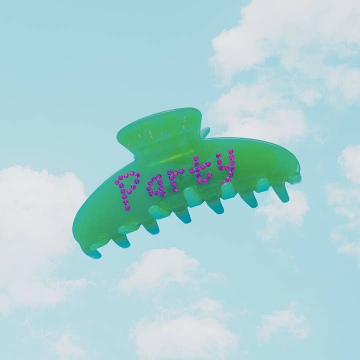 Party Mountain Paper co. - Wholesale Hair Clip - Women's - "Party" Acrylic Hair Clip | Last Chance