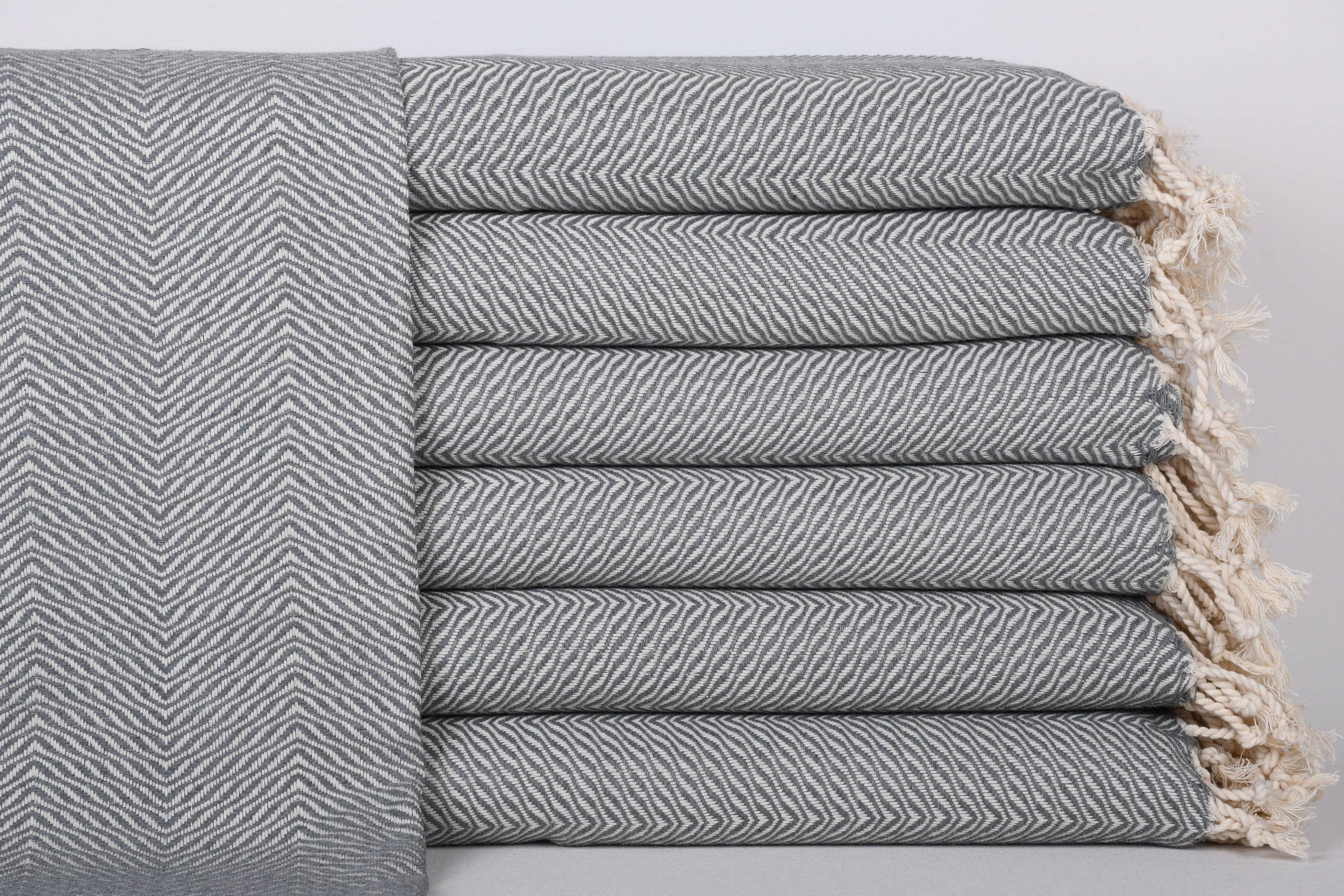 Organic Turkish Towels - Wholesale Tea towel - Turkish Tea Towels, Elegant Dark Gray Napkin0