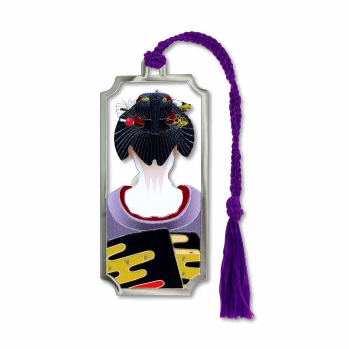 Maiko Woman Of Dance Japanese Metal Bookmark, MADE in USA for wholesale by David Howell and Company