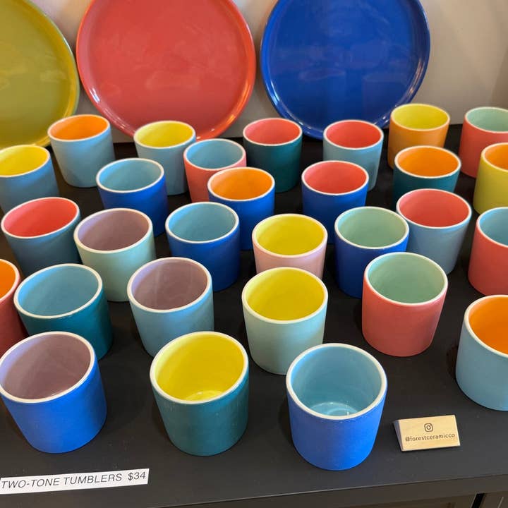 Two Toned Tumbler Wholesale Option (24+ Color Options, Random Curated Assortment) for wholesale by Forest Ceramic Co.