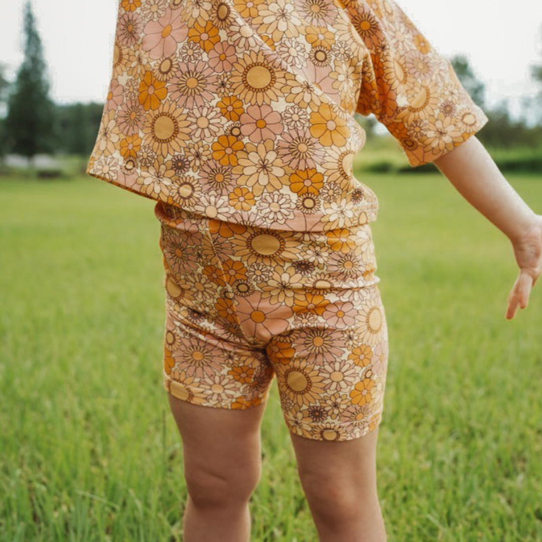 Sadie Scott - Wholesale Shorts - Kids - Bike Shorts | Retro Floral | Cotton1