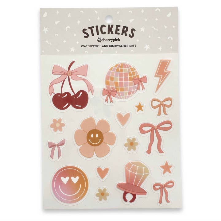 Girly Pop Waterproof Sticker Sheet for wholesale by Cherrypick
