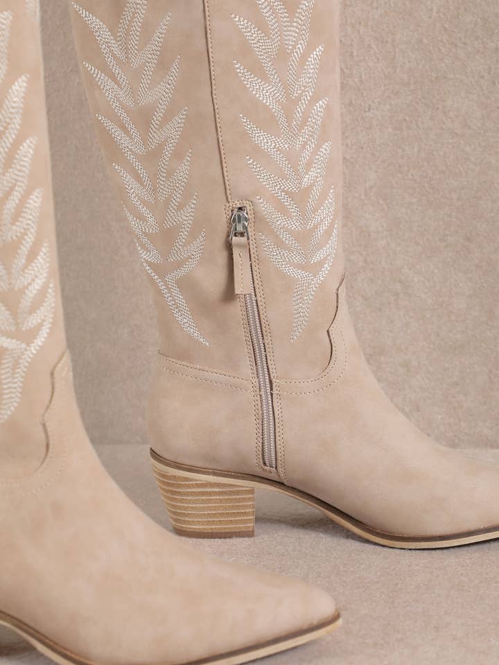 CCOCCI - Wholesale Cowboy Boots - Women's - INLAY EMBROIDERY DESIGN TALL WESTERN BOOTS