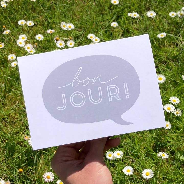 Bonjour eco-friendly greeting card for wholesale by The Creative Ox