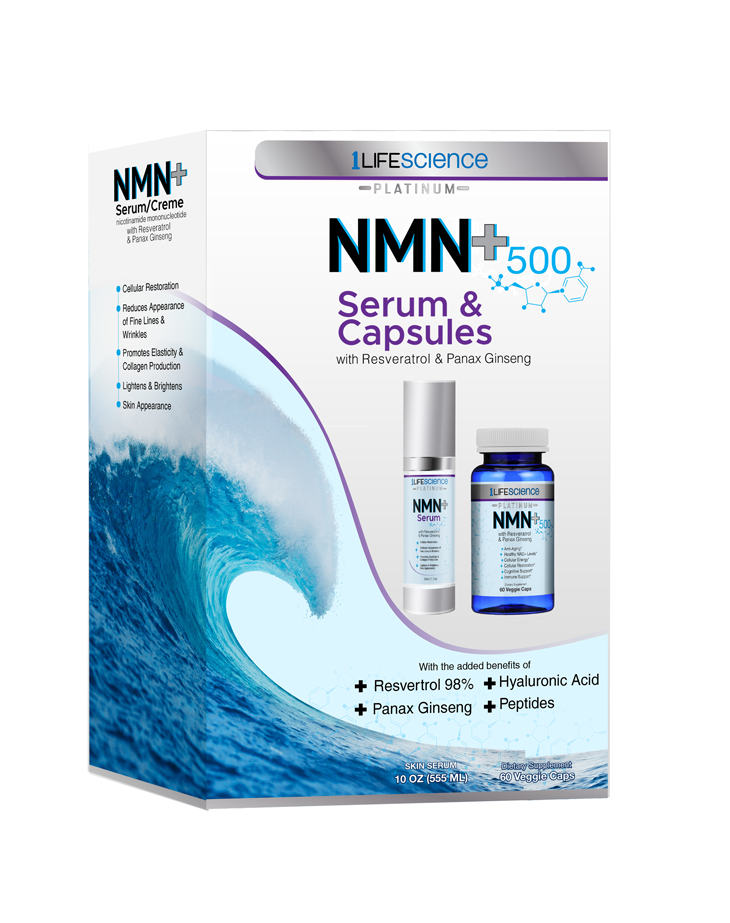 1 Life Science - Wholesale Oral Supplement/Vitamin - NMN+ 500 60vcap & Serum 50ml0