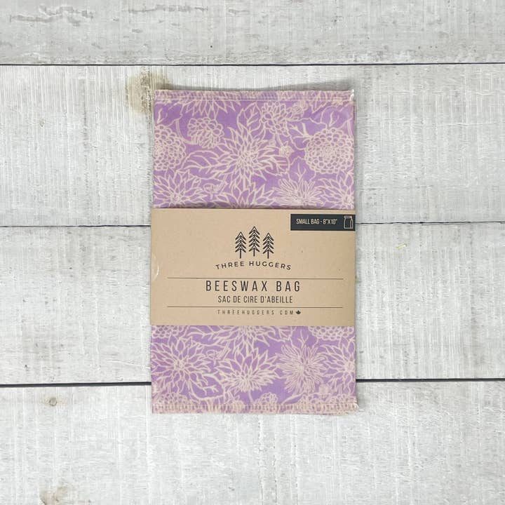 Small Beeswax Bag - Lilac Zinnia for wholesale by Three Huggers