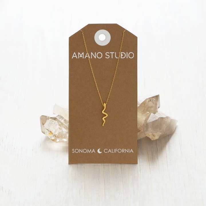 Amano Studio - Wholesale Pendant/Charm Necklace - Tiny Gold Serpent Necklace1