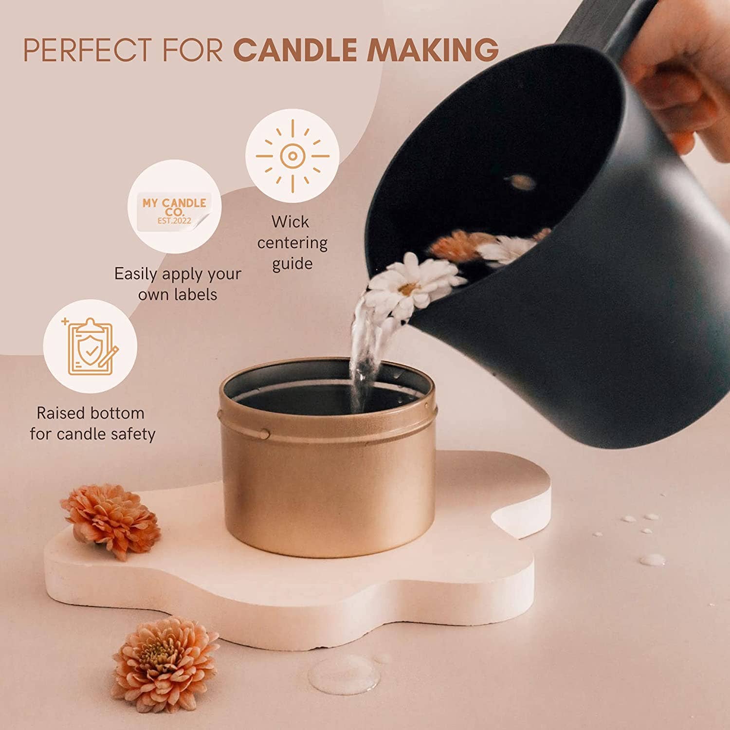 WHOLIFECO – wholesale DIY craft kit – Virtual Candle making class with Kit - Crystal intention Candle making1
