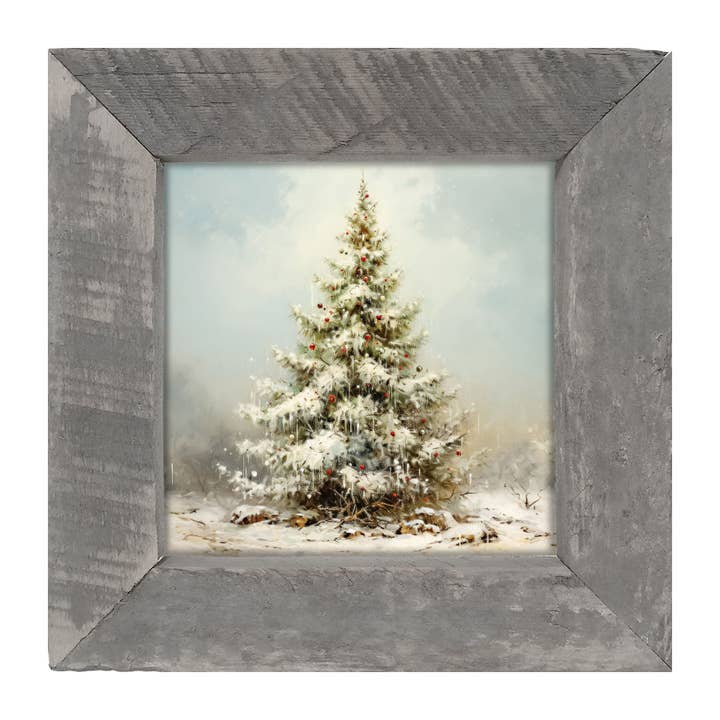 ginger blue - Wholesale Christmas Wall Art - Snowy Christmas tree