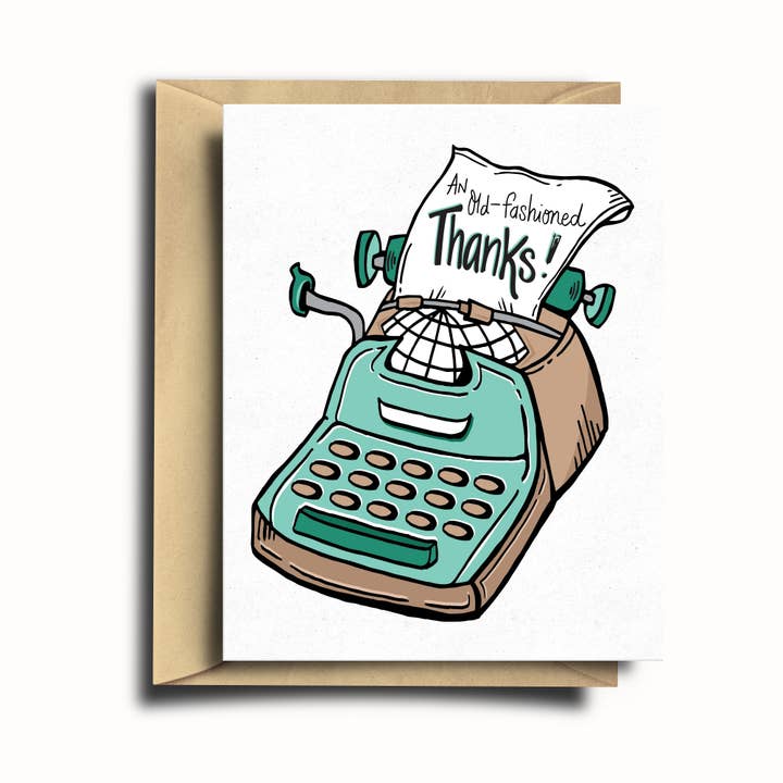 Cartão de Agradecimento à máquina de escrever, conjunto de 6 por atacado de SOMETHING OF A DANDY