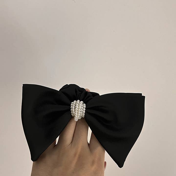 ACCITY - Wholesale Scrunchie - Women's - FRENCH PEARL BOW SCRUNCHIE HAIR TIE FOR WOMEN_CWAHA0630