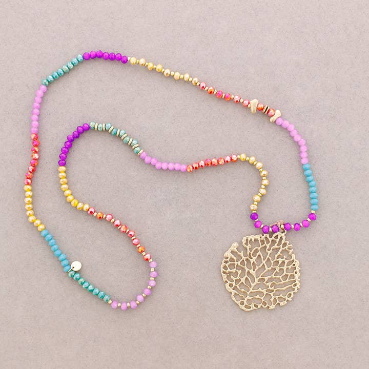 Sonata - Venta al por mayor Collares con colgantes/abalorios - Collar Largo Cristales Facetados Colgante Metal3