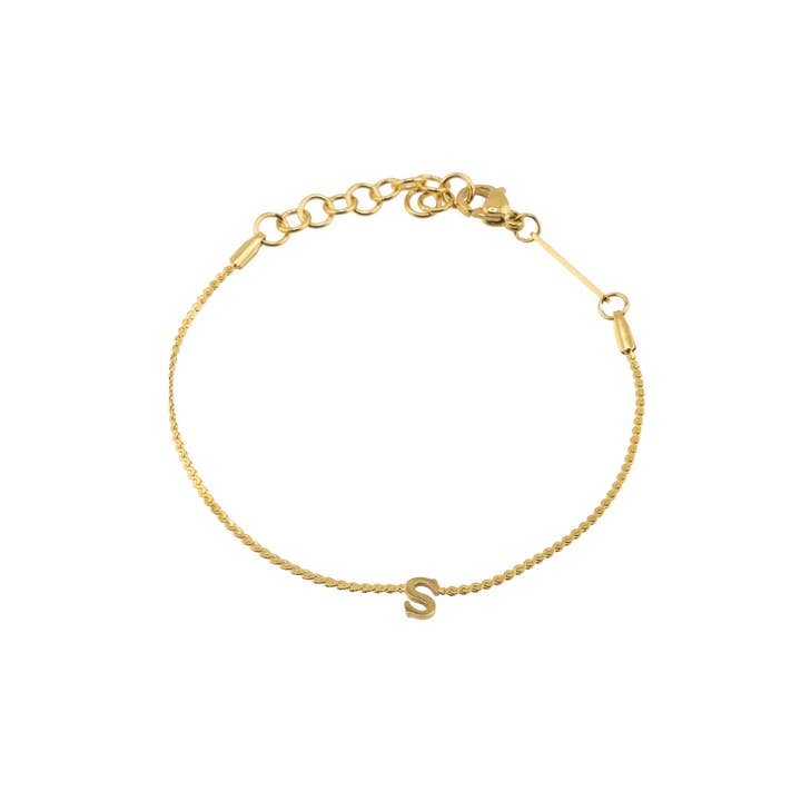 Brenda Grands Jewelry - Wholesale Charm/Dangle Bracelet - Waterproof Dainty Gold Initial Bracelet32