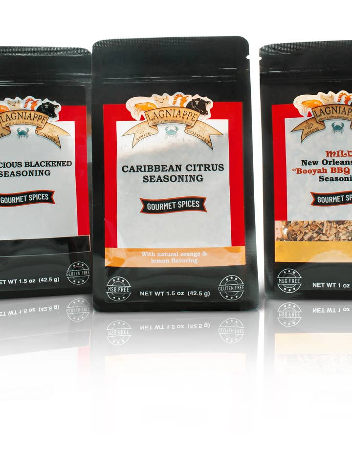 Lagniappe MINI Starter Pack 2 (Beef Pork Chicken Seafood) for wholesale by Lagniappe Spice & Tennessee Spice Company