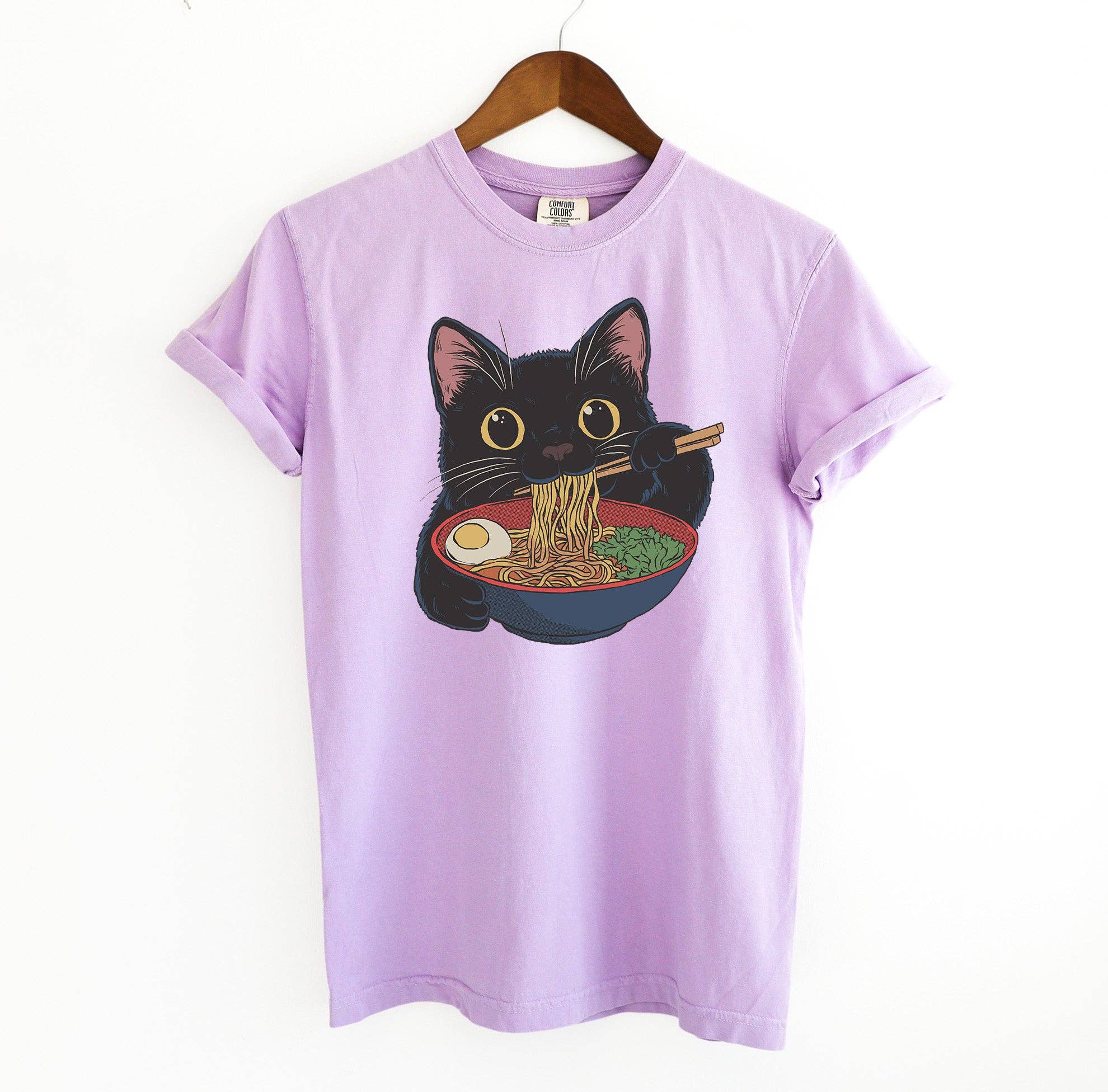 Blue Giraffe Inc - Wholesale Screen Printed T-Shirt - Women's - Cat Ramen T-Shirt0