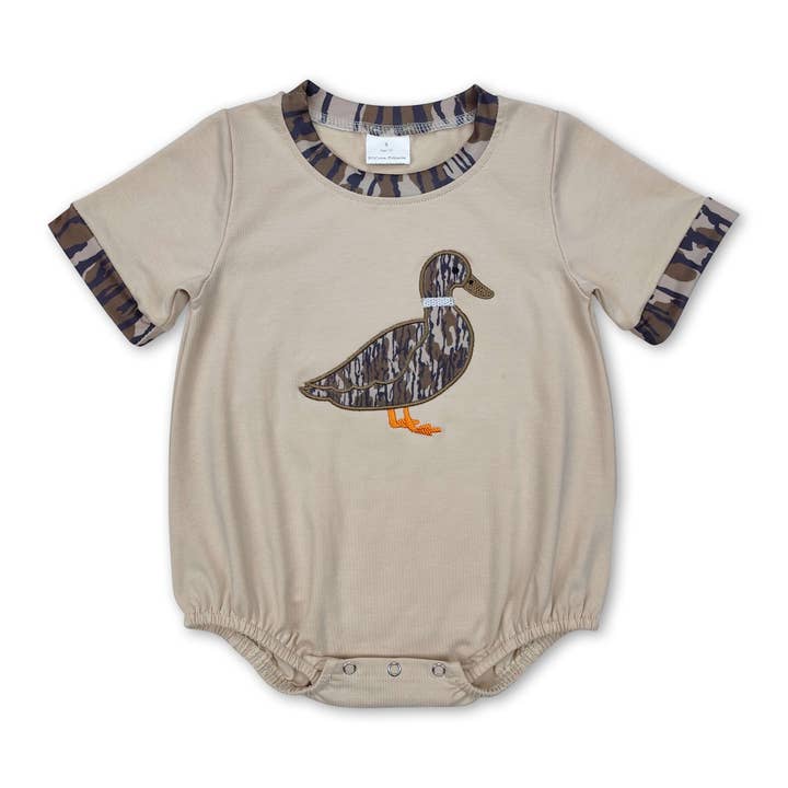 Yawoo Garments - Wholesale Bodysuit (Non-Footed) - Baby - Bottomland camo short sleeves duck baby boy romper