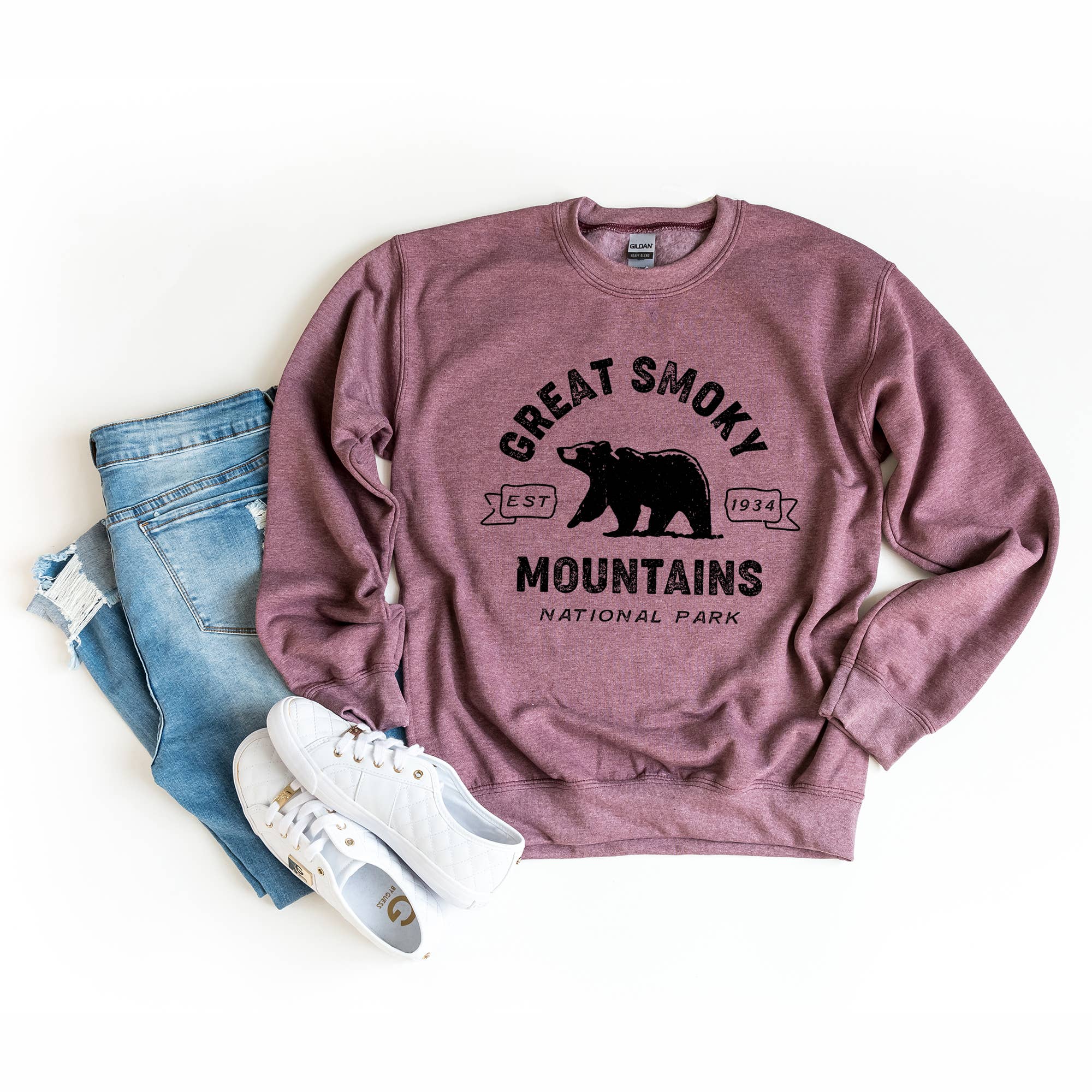 Olive And Ivory Wholesale - Wholesale Graphic Sweatshirt - Women's - Vintage Great Smoky Mountains National Park | Sweatshirt3