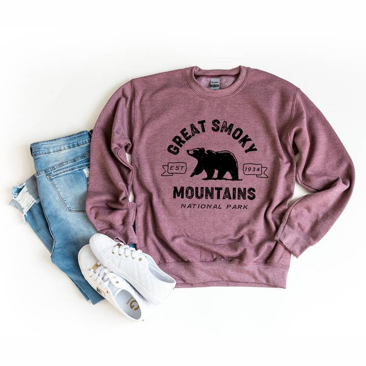Olive And Ivory Wholesale - Wholesale Graphic Sweatshirt - Women's - Vintage Great Smoky Mountains National Park | Sweatshirt3