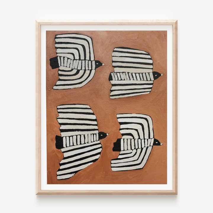 ALEX'S - Wholesale Art Print - Four Striped Birds0