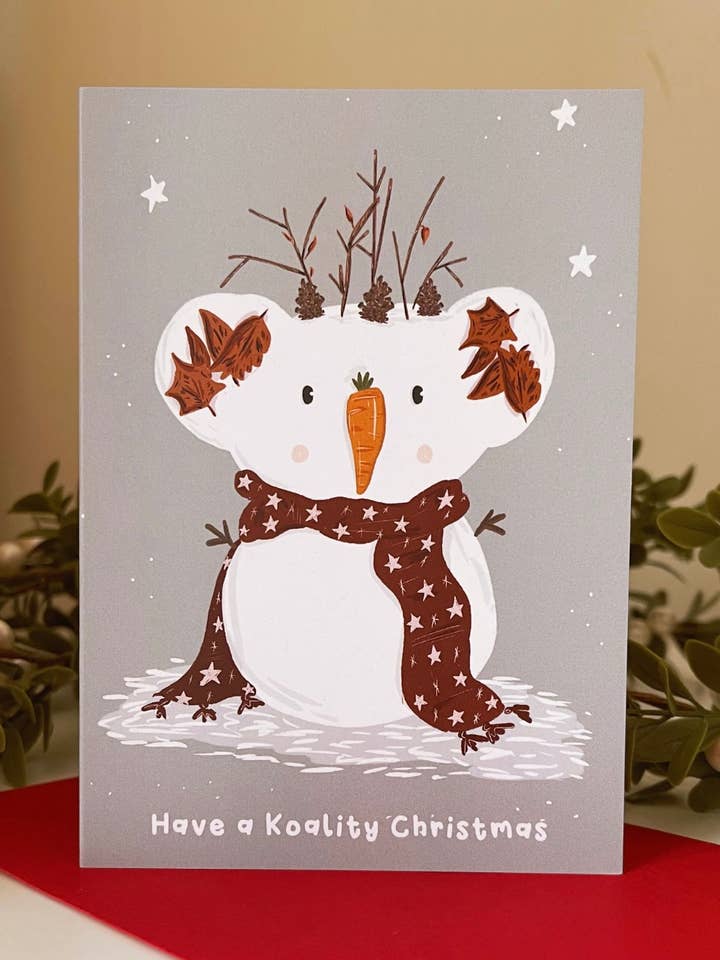 Snow Koala Christmas Card for wholesale by Just Smile Designs