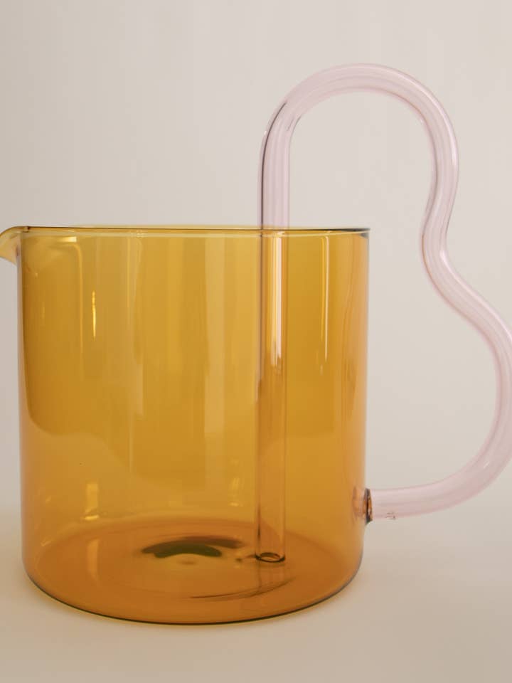 Bean Pitcher, Yellow/Pink for wholesale by Sophie Lou Jacobsen