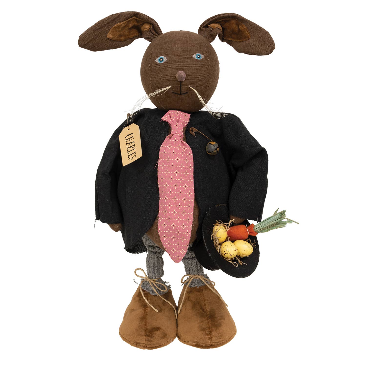 The Hearthside Collection – wholesale Decorative tabletop object – Charles Easter Egg Top Hat Standing Bunny Doll0