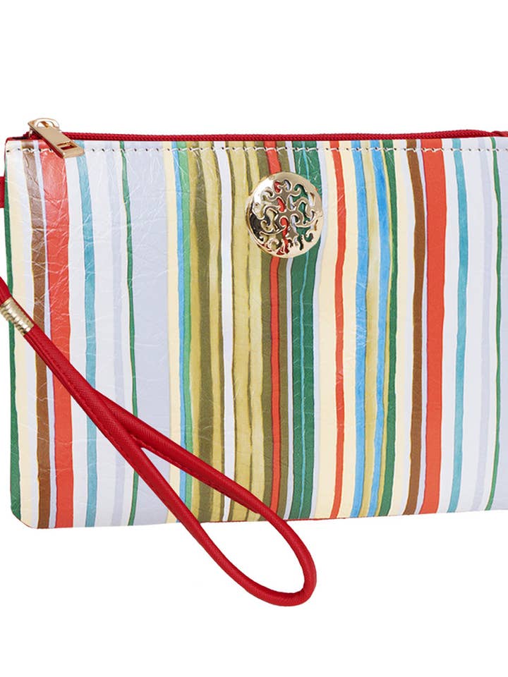 Rebecca & Rifka Multi Stripe Print Medaillon Rits Polsbandje voor wholesale door Magid