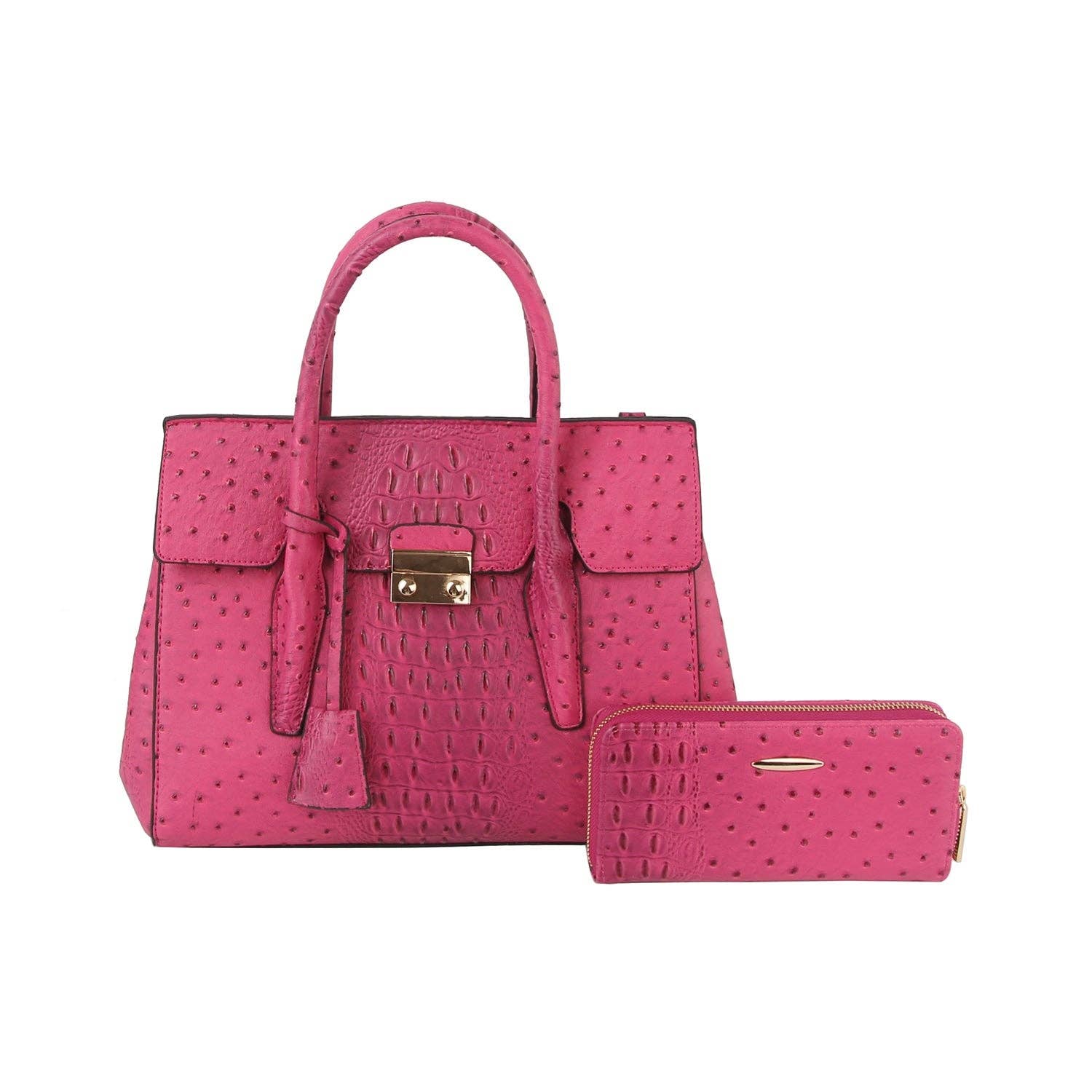 Handbag Factory Corp - Wholesale Top Handle Bag - Women's - 2 in 1 crocodile texture matching top handle bag and purse set6