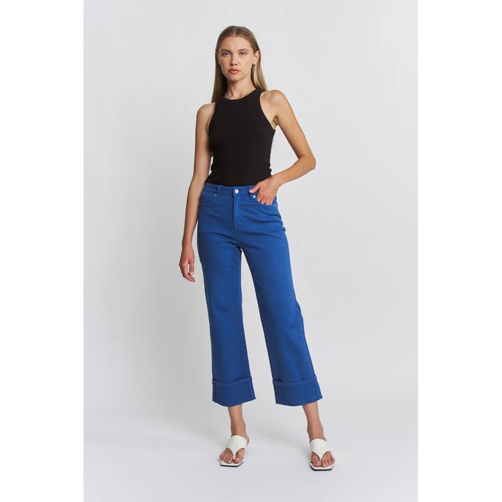 HIGH RISE WIDE CROP CUFFED for wholesale by Mica Denim