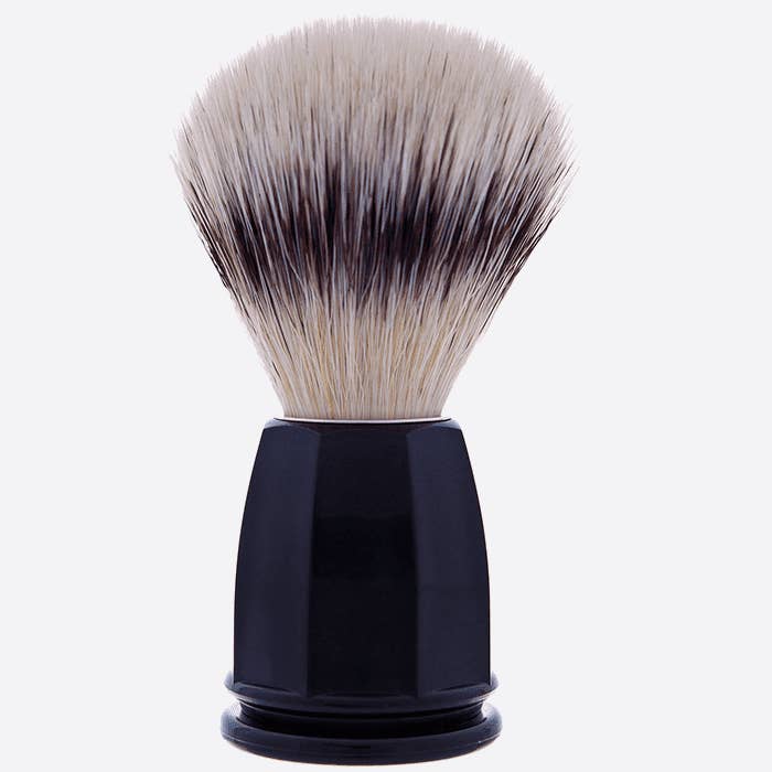 Plisson 1808 - Wholesale Shave Brush - Men's - Black faceted fiber shaving brush 'High Mountain'