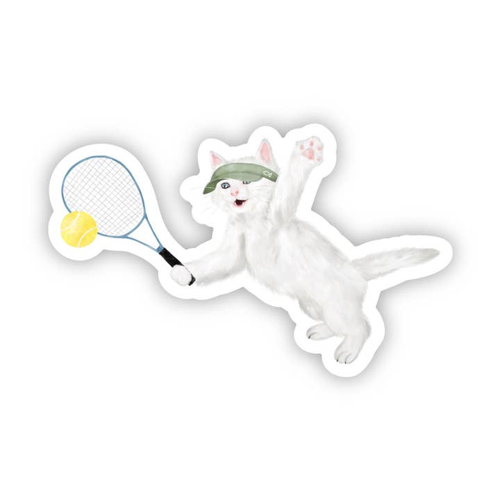 k.Patricia Designs - Wholesale Sticker - Tennis Cat