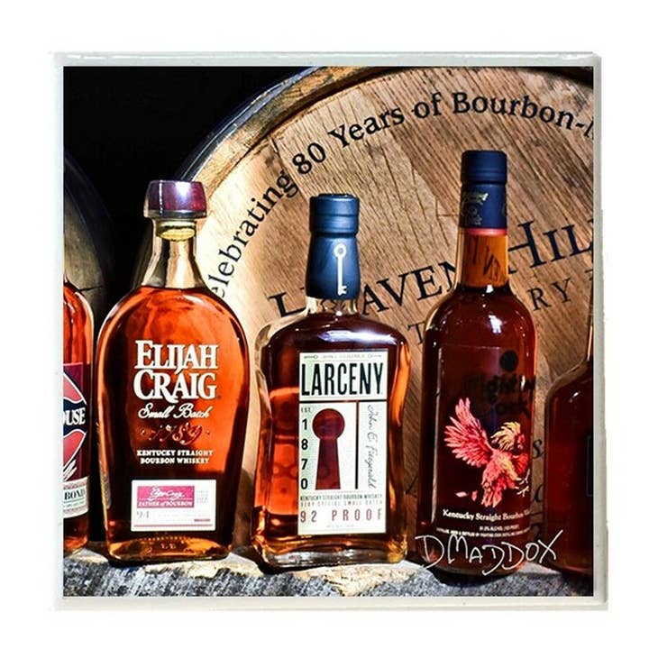 Bourbon Bottles in Rick House 5 Coaster for wholesale by Layne Wilson