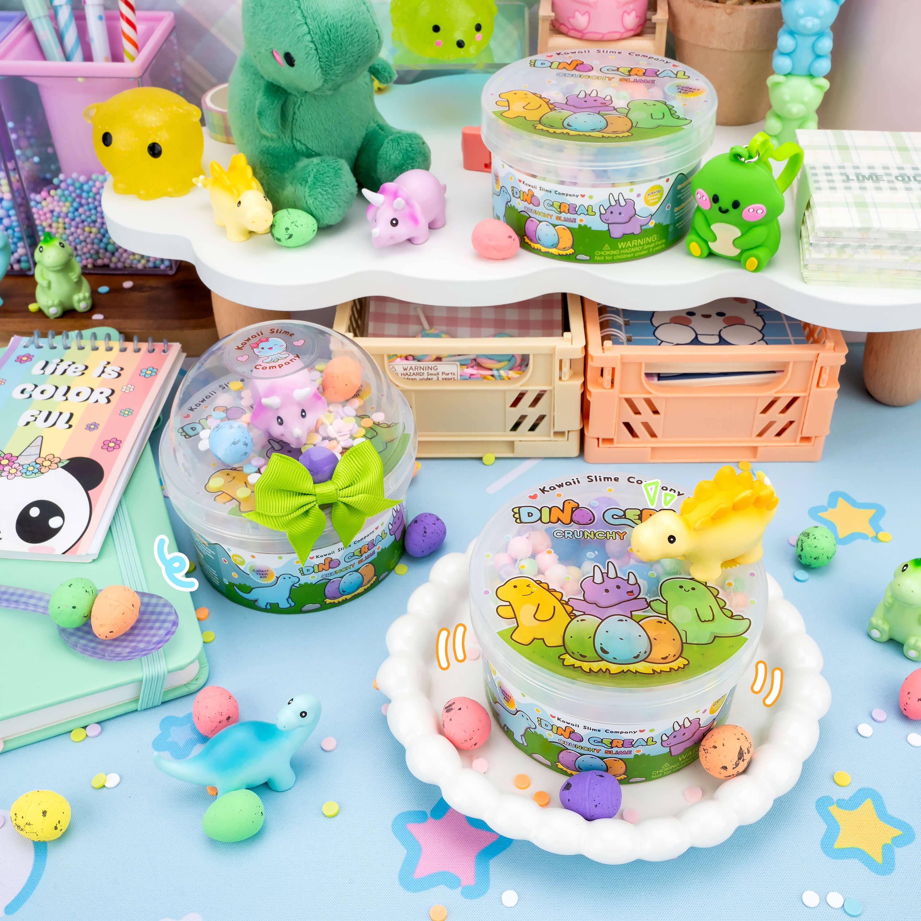 Kawaii Slime Company – wholesale Putty/slime – Child – Dino Cereal Crunchy Slime (4pcs/case)4