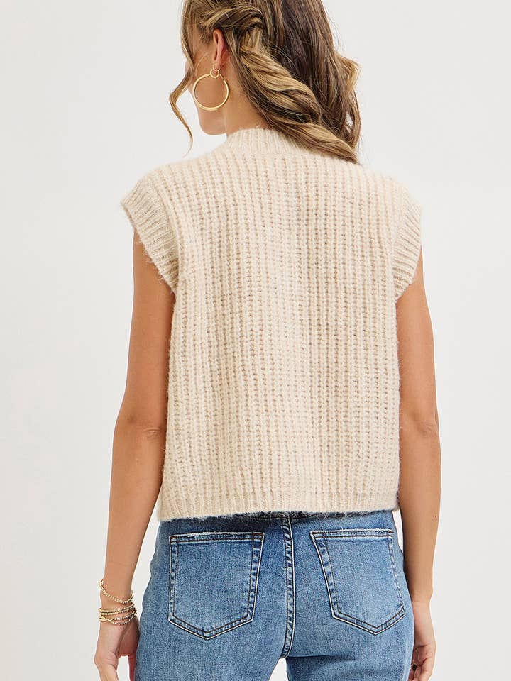 Sweet Lovely by Jen - Wholesale Knit Sweater - Women's - CHUNK SWEATER KNIT VEST 1