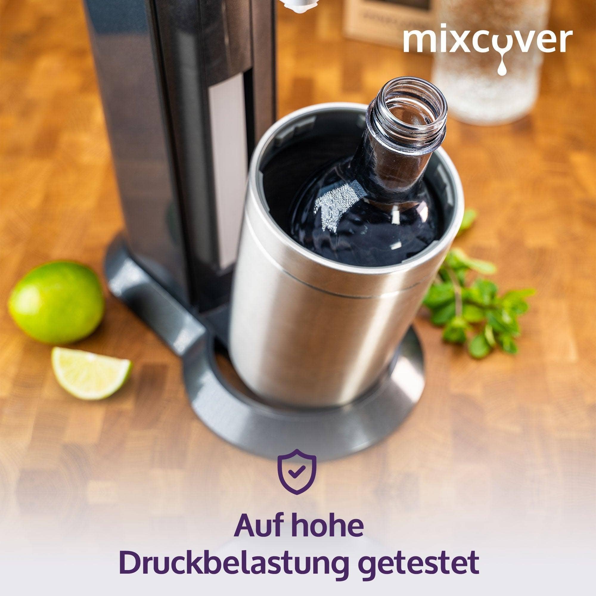Mixcover GmbH - Vendita all'ingrosso Bibite/bevande gassate - Bottiglia in vetro Mixcover compatibile con SodaStream Crystal 2.0 con il 10% in più di volume Dark Grey6