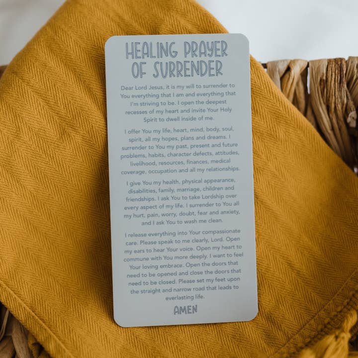 Healing Prayer of Surrender Prayer Card for wholesale by Abundance of Grace
