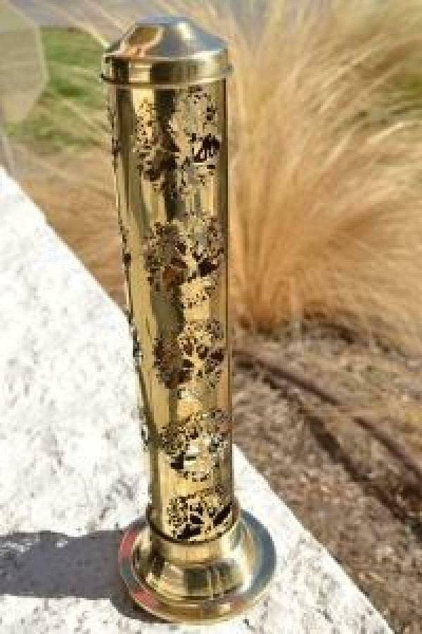 GREENROOTS USA LLC – Engroshandel Røgelsesholder – Udskåret design messing røgelsestårnbrænder 12" til pinde6