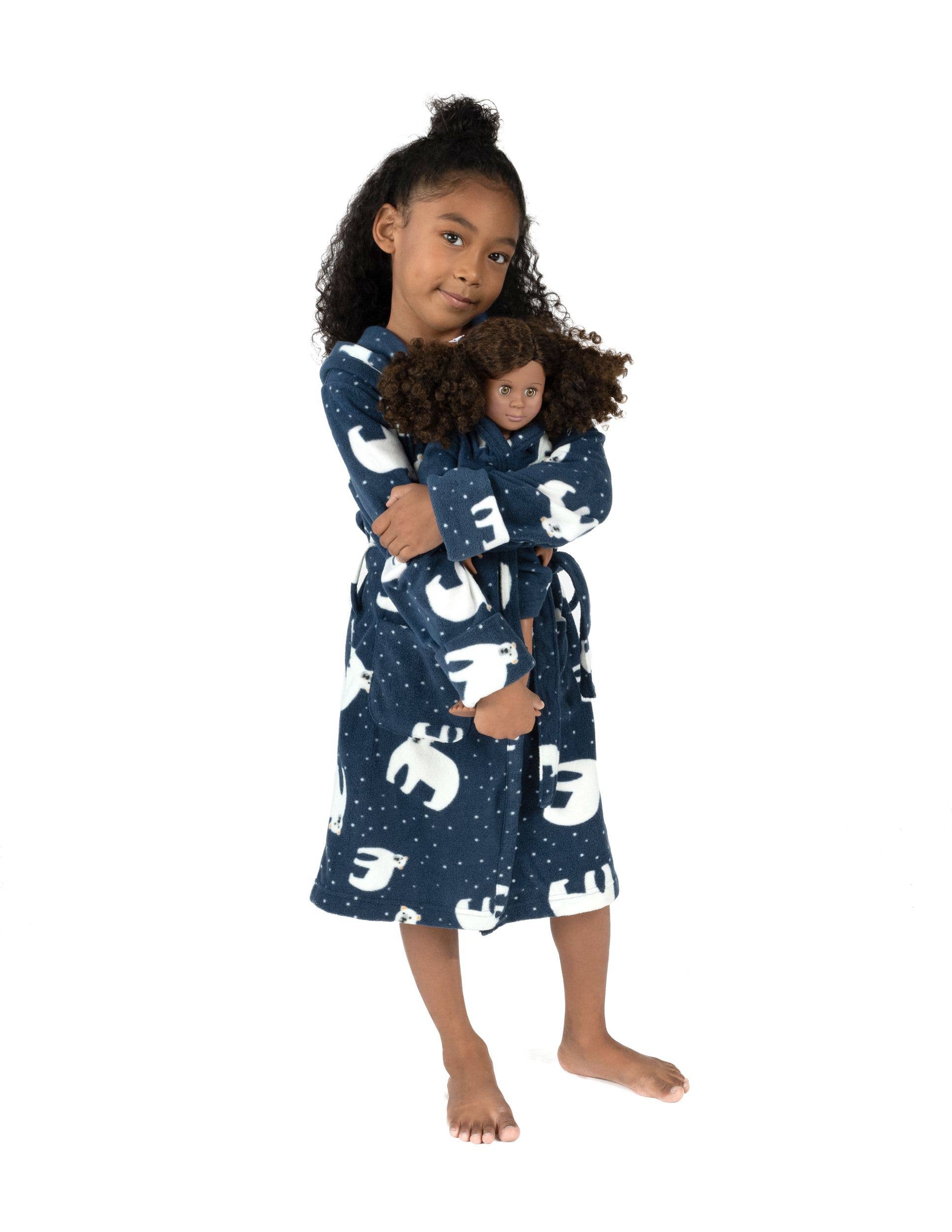 Leveret Pajamas - Wholesale Robe - Kids - Kids Girl & Doll Fleece Hooded Robe3