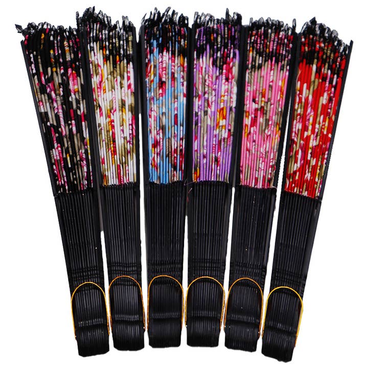 Cap Zone - Wholesale Handheld Folding Fan - Peony Floral Lace Trim Hand-Held Folding Fan