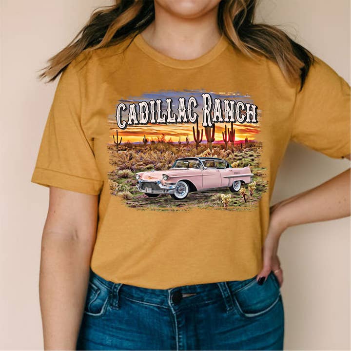Anagails – Engroshandel T-shirt med print - Dame – Cadillac Ranch3