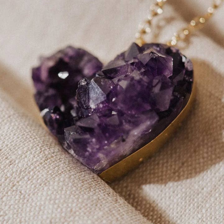 PHOEBE´S - Wholesale Pendant/charm necklace - Amethyst Necklace, Birthstone Heart0